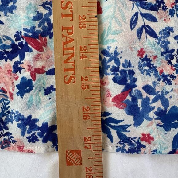 Talbots Ruffled Collar Floral Long Sleeve Shirt Semi Button Front Size XL - Picture 11 of 11